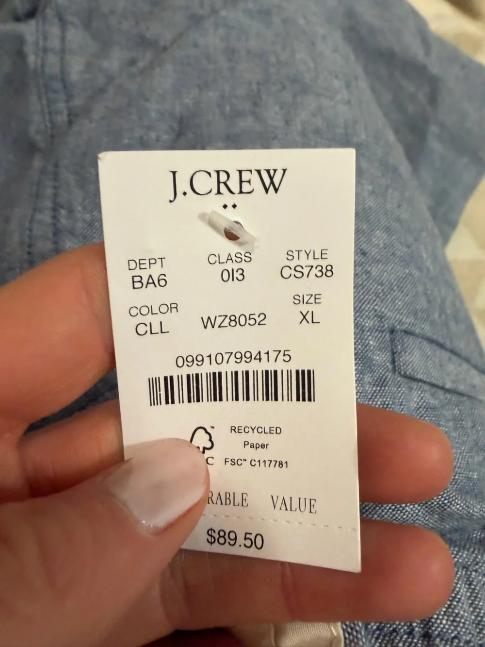 J crew chambray like linen Linen-blend dock short